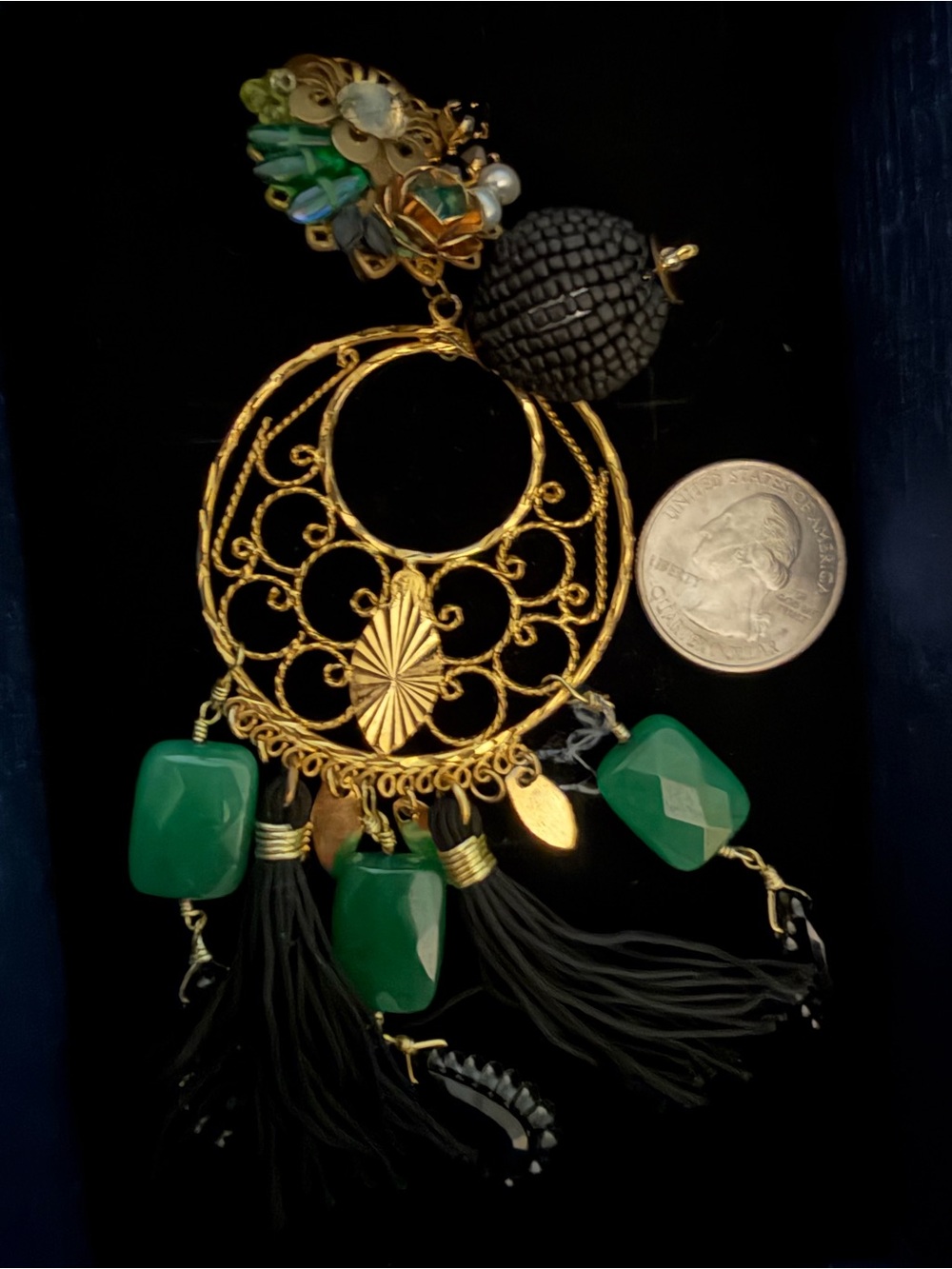 Very large, dramatic, Artisan Earrings